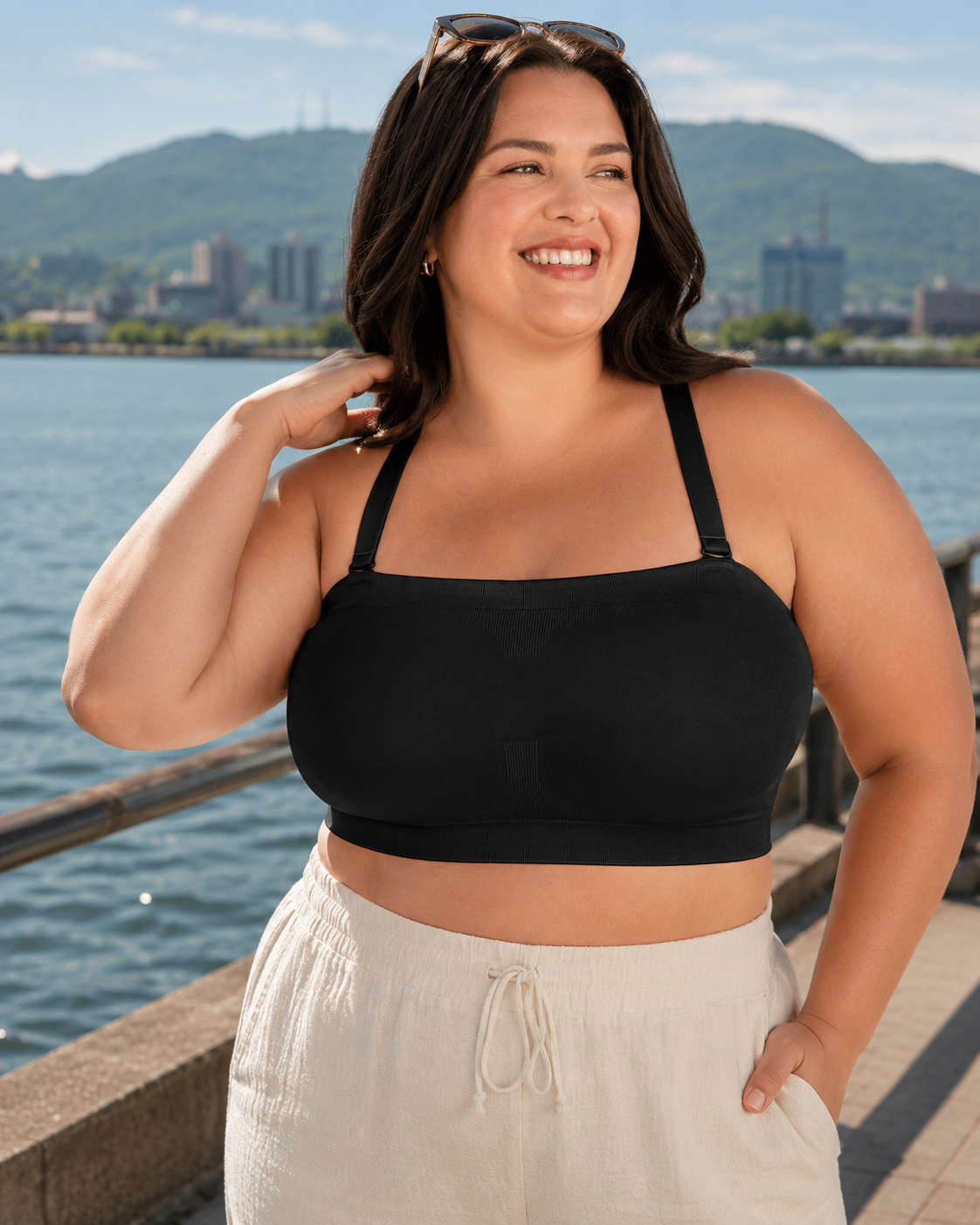 Lysena - Soutien-gorge bandeau sans bretelles ajustable avec confort sans fil