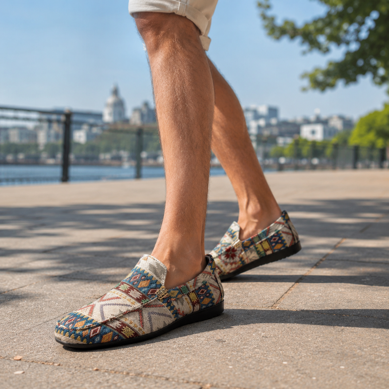 Mathis - Mocassins homme confort à motif ethnique