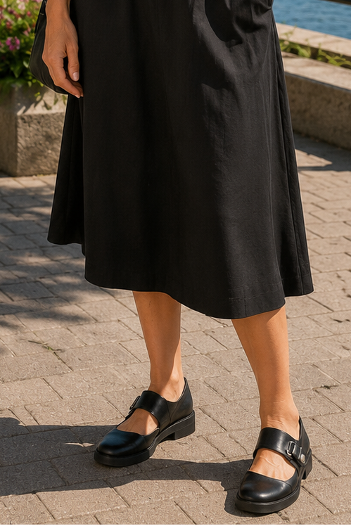 Jovina - Chaussures femme Mary Jane en cuir véritable