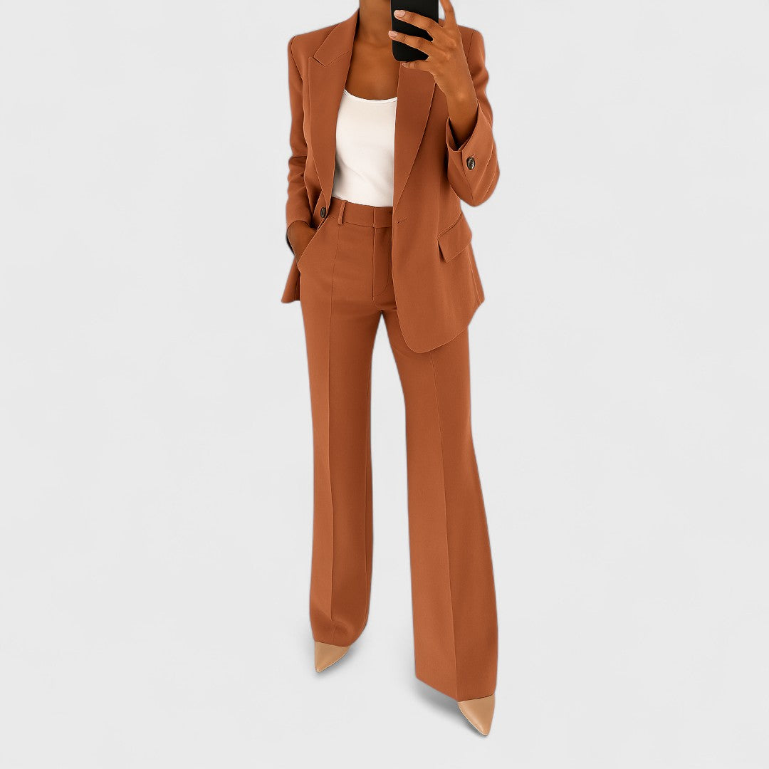 Marlou - Ensemble femme tailleur avec blazer et pantalon large