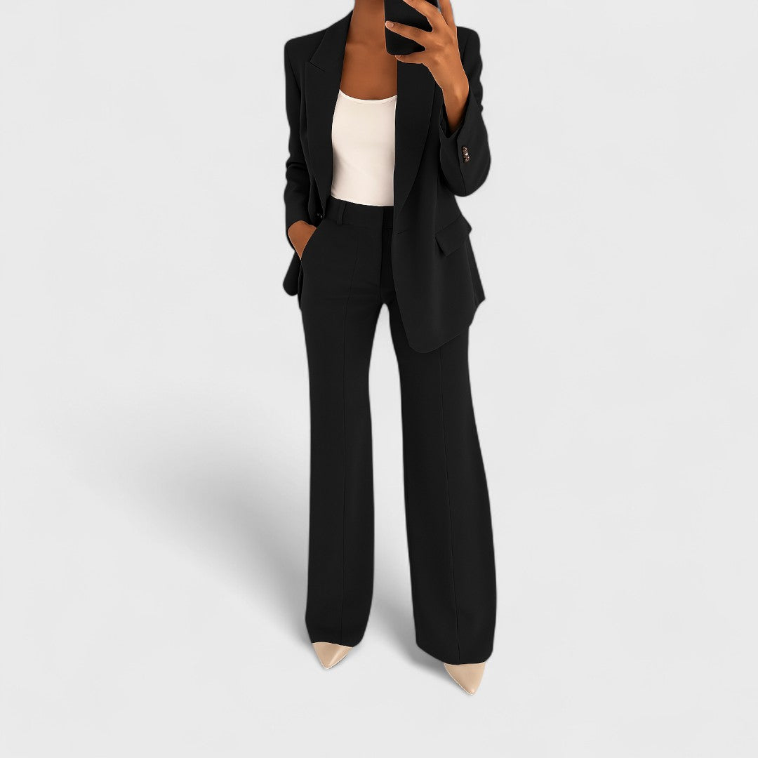 Marlou - Ensemble femme tailleur avec blazer et pantalon large