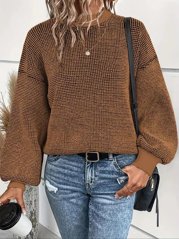 Bijou™ - Pull Tricoté Femme à Manches Lanternes