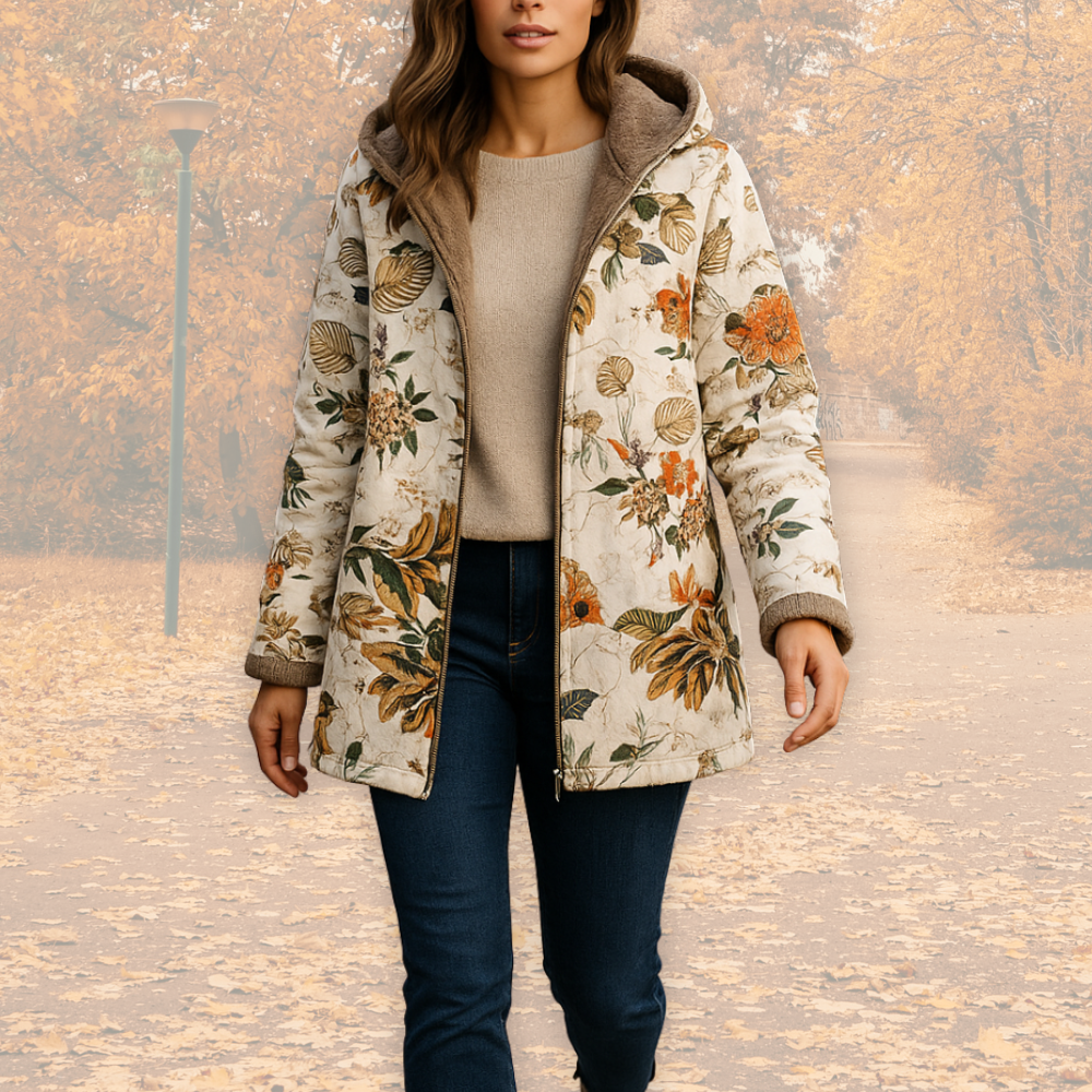 Tavirae™ - Veste chaude doublée polaire avec capuche et imprimé floral