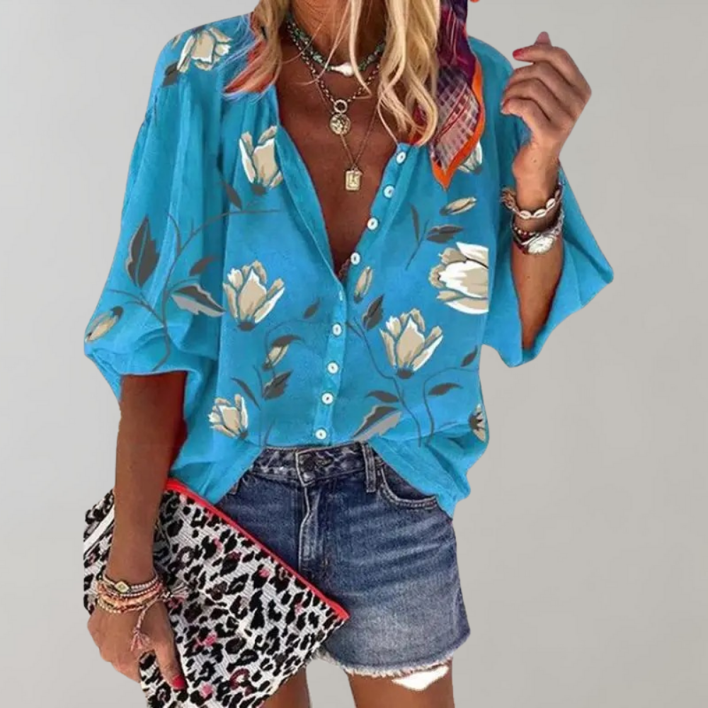 Yelena™ - Blouse d'Été à Imprimé Floral pour Femmes