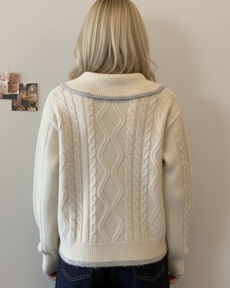 Oralissavine - Cardigan Cœur Tricoté Vintage