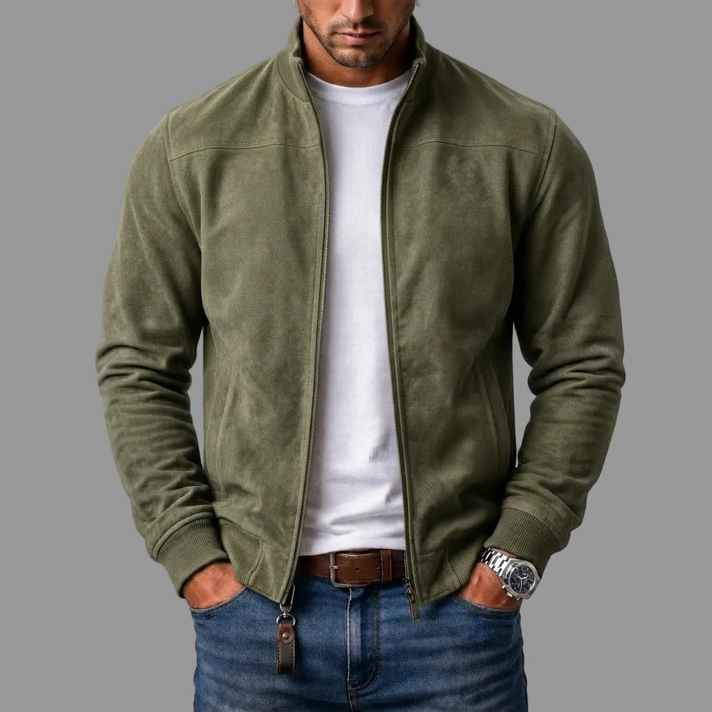 Jules - Blouson homme effet daim avec fermeture zippée
