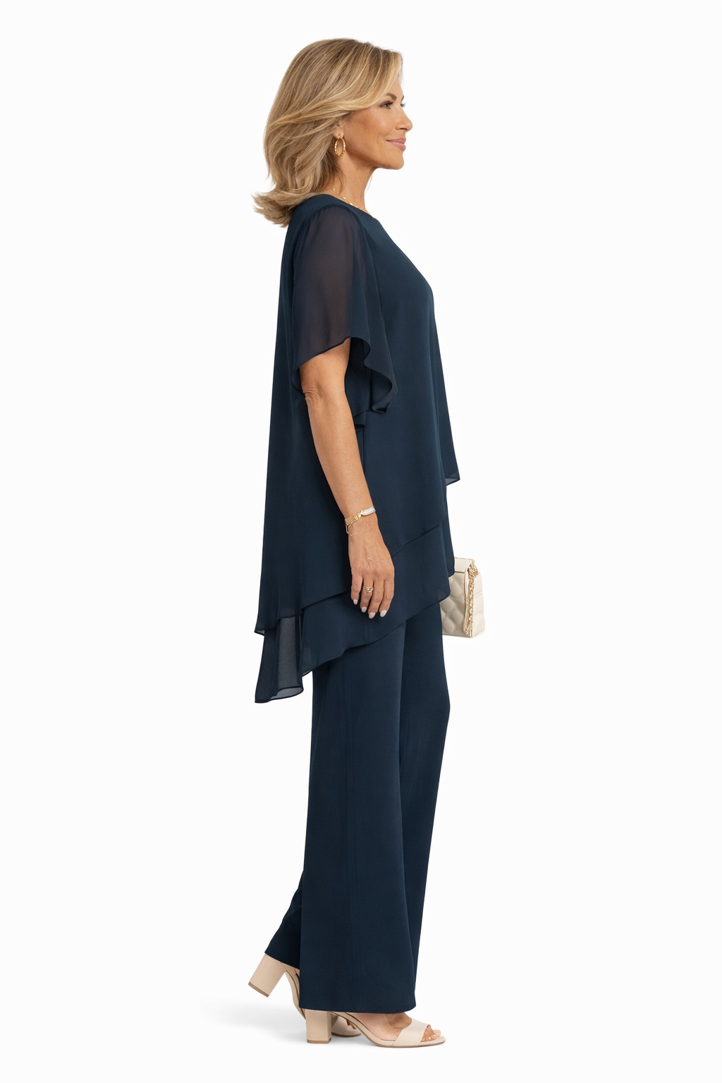 Avelonix™ - Ensemble femme deux pièces fluide élégant pantalon large soirée