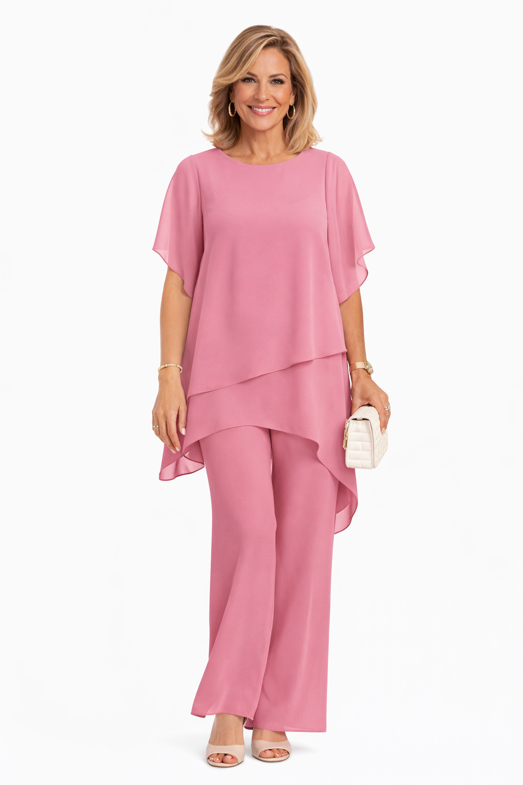 Avelonix™ - Ensemble femme deux pièces fluide élégant pantalon large soirée