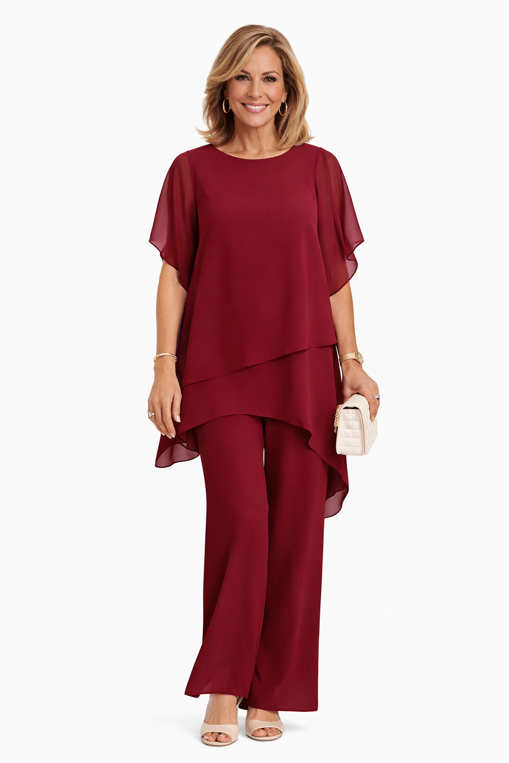 Avelonix™ - Ensemble femme deux pièces fluide élégant pantalon large soirée