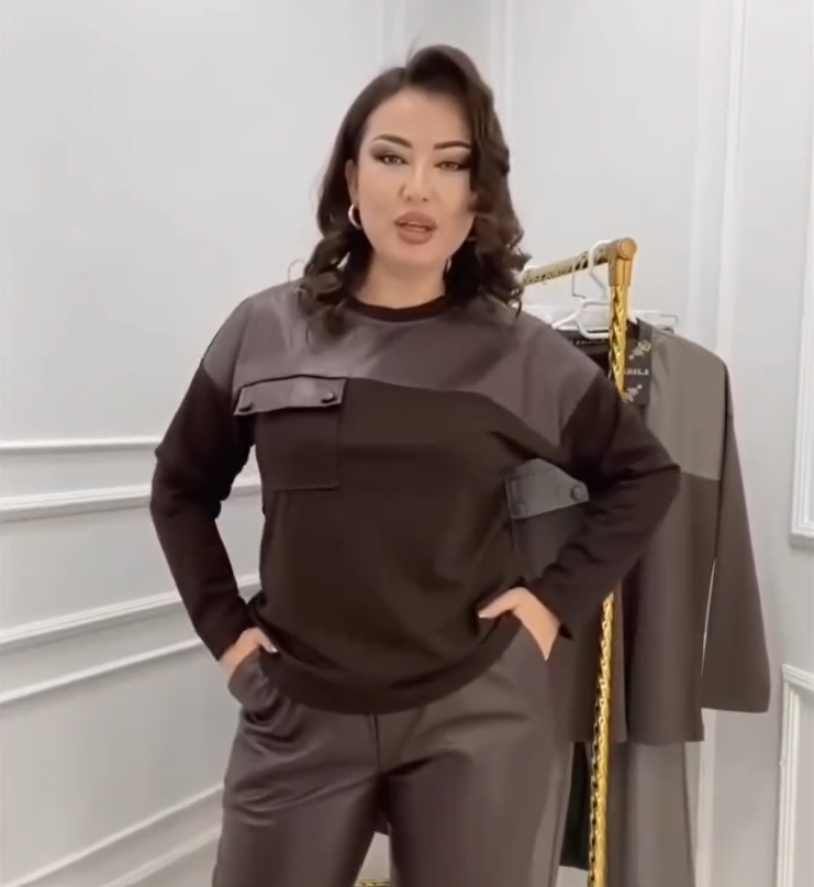 Orlisia™ - Ensemble deux pièces femme avec détails effet cuir