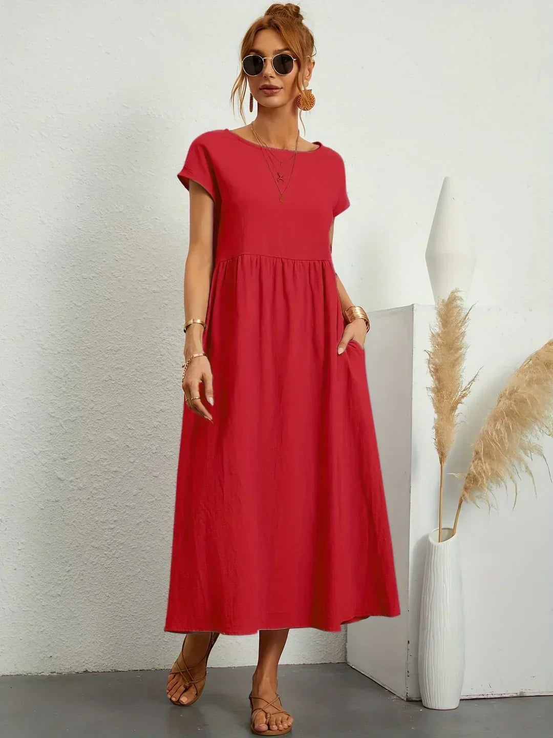 Quessara™ - Robe Midi Décontractée Coupe Fluide