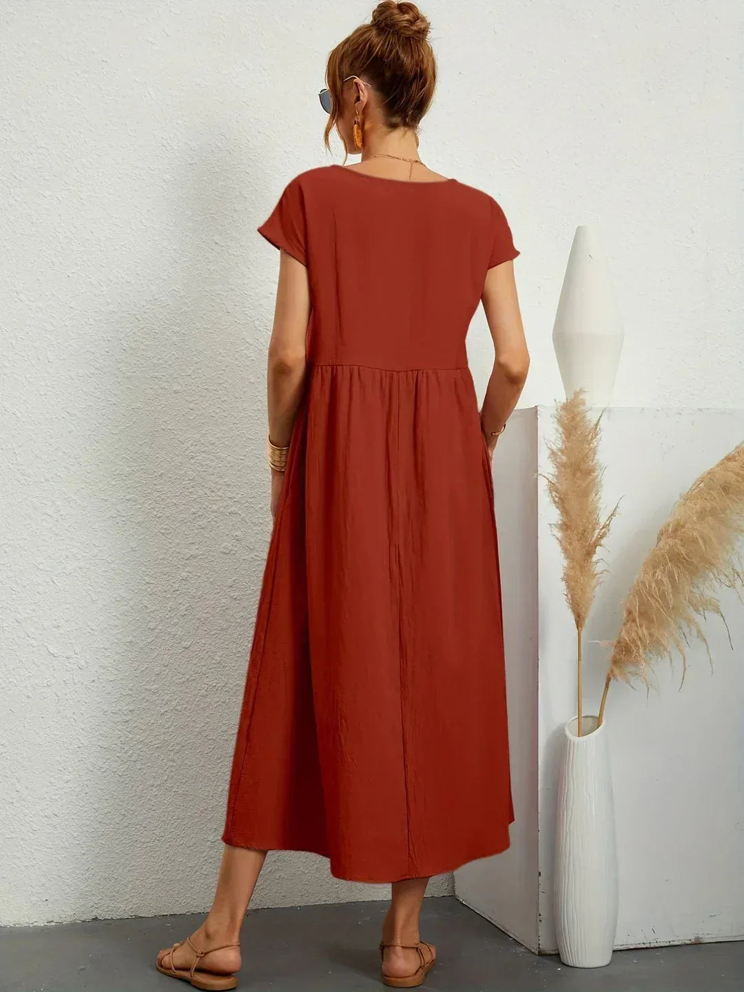 Quessara™ - Robe Midi Décontractée Coupe Fluide