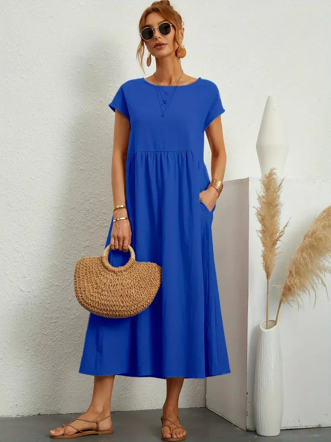 Quessara™ - Robe Midi Décontractée Coupe Fluide