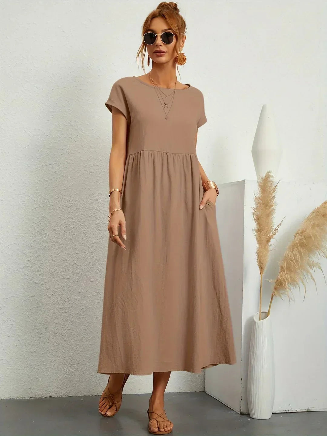 Quessara™ - Robe Midi Décontractée Coupe Fluide