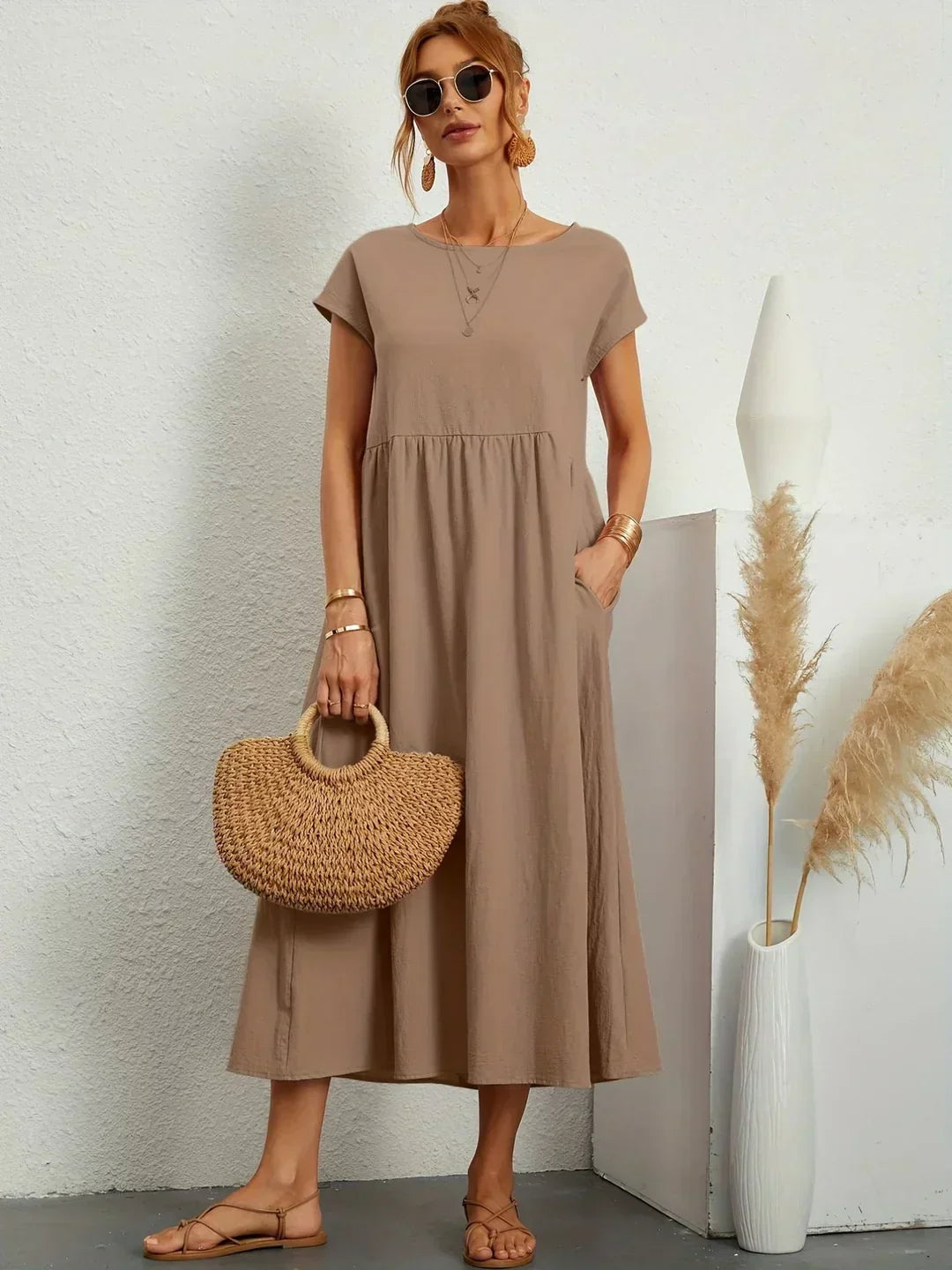 Quessara™ - Robe Midi Décontractée Coupe Fluide