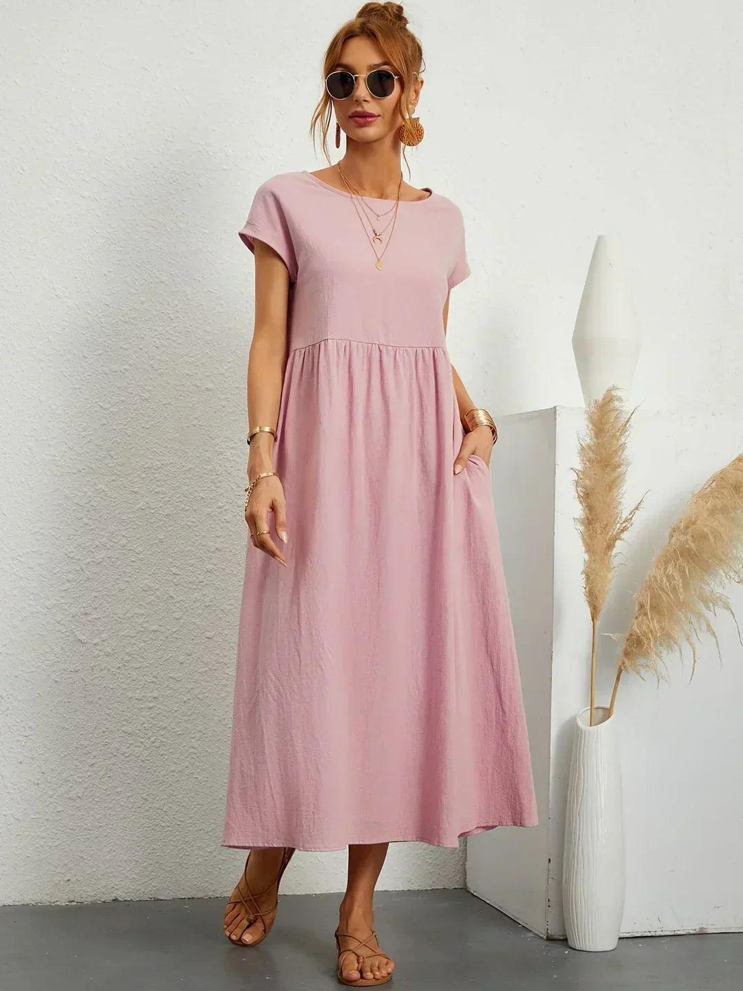 Quessara™ - Robe Midi Décontractée Coupe Fluide