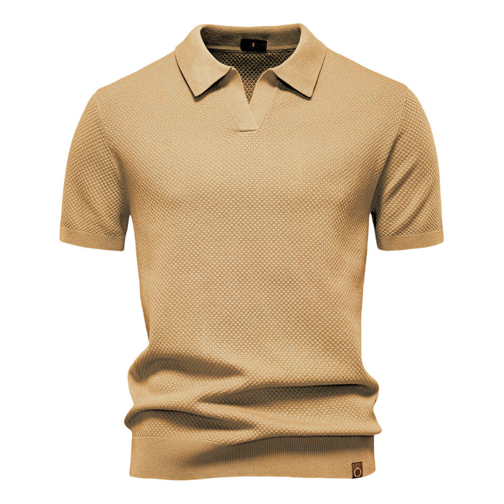 Dorian - Polo homme structuré avec col ouvert moderne