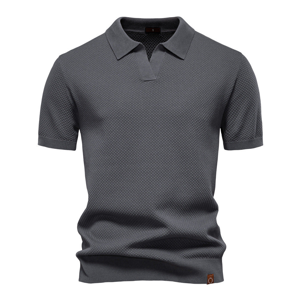 Dorian - Polo homme structuré avec col ouvert moderne
