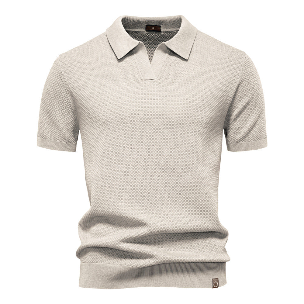 Dorian - Polo homme structuré avec col ouvert moderne