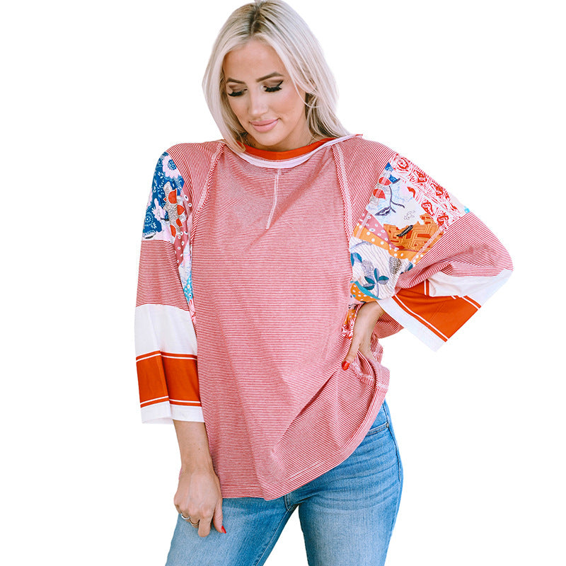 Mirelya™ - Haut Batwing Patchwork Léger