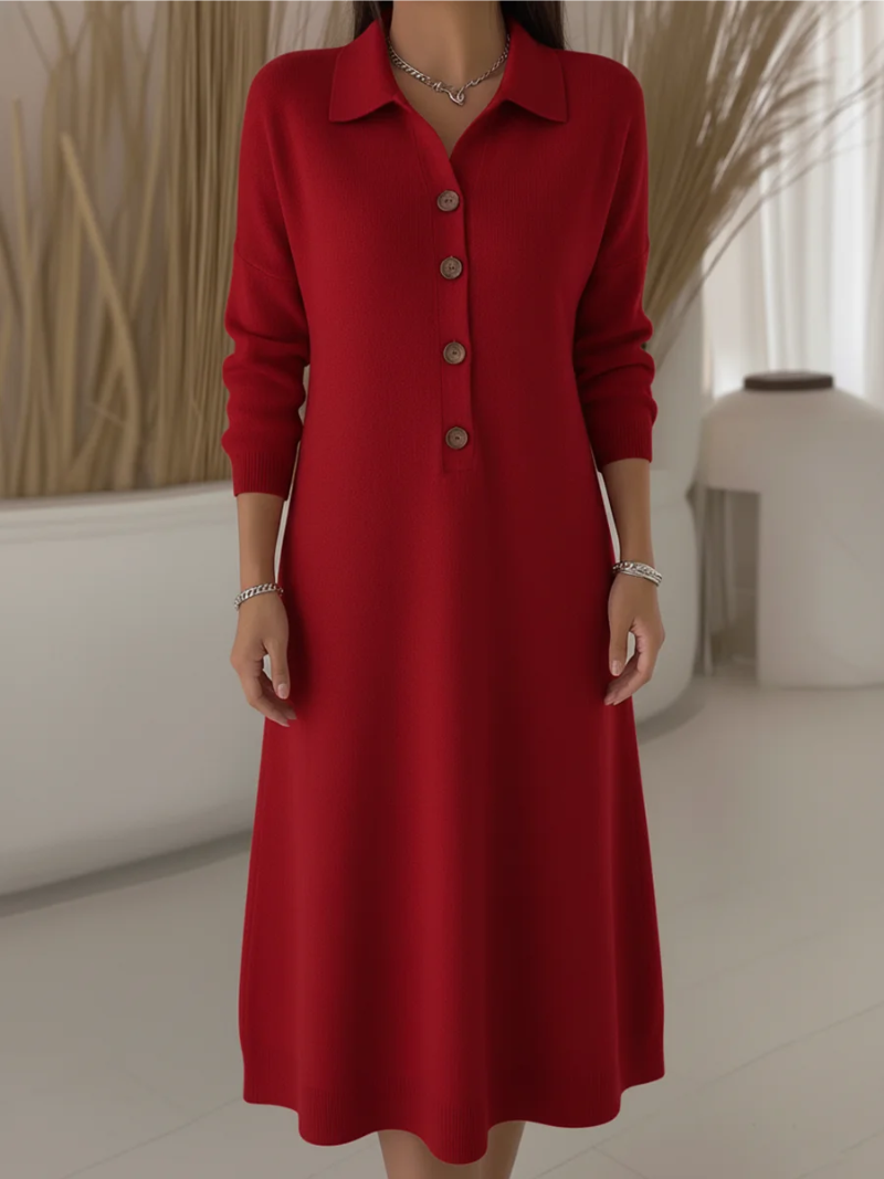 Cynelle™ - Robe Longue À Boutons Élégance Quotidienne