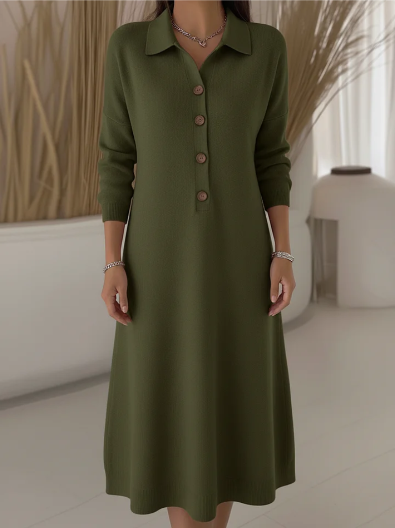 Cynelle™ - Robe Longue À Boutons Élégance Quotidienne