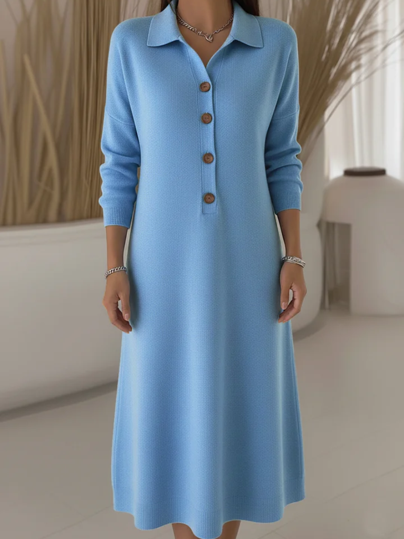 Cynelle™ - Robe Longue À Boutons Élégance Quotidienne