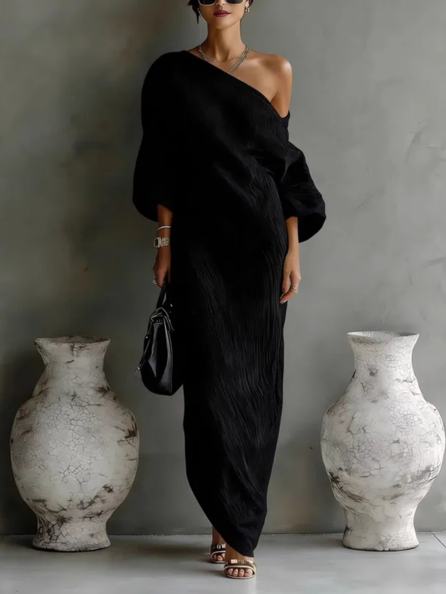 Merisia - Robe maxi femme asymétrique à une épaule