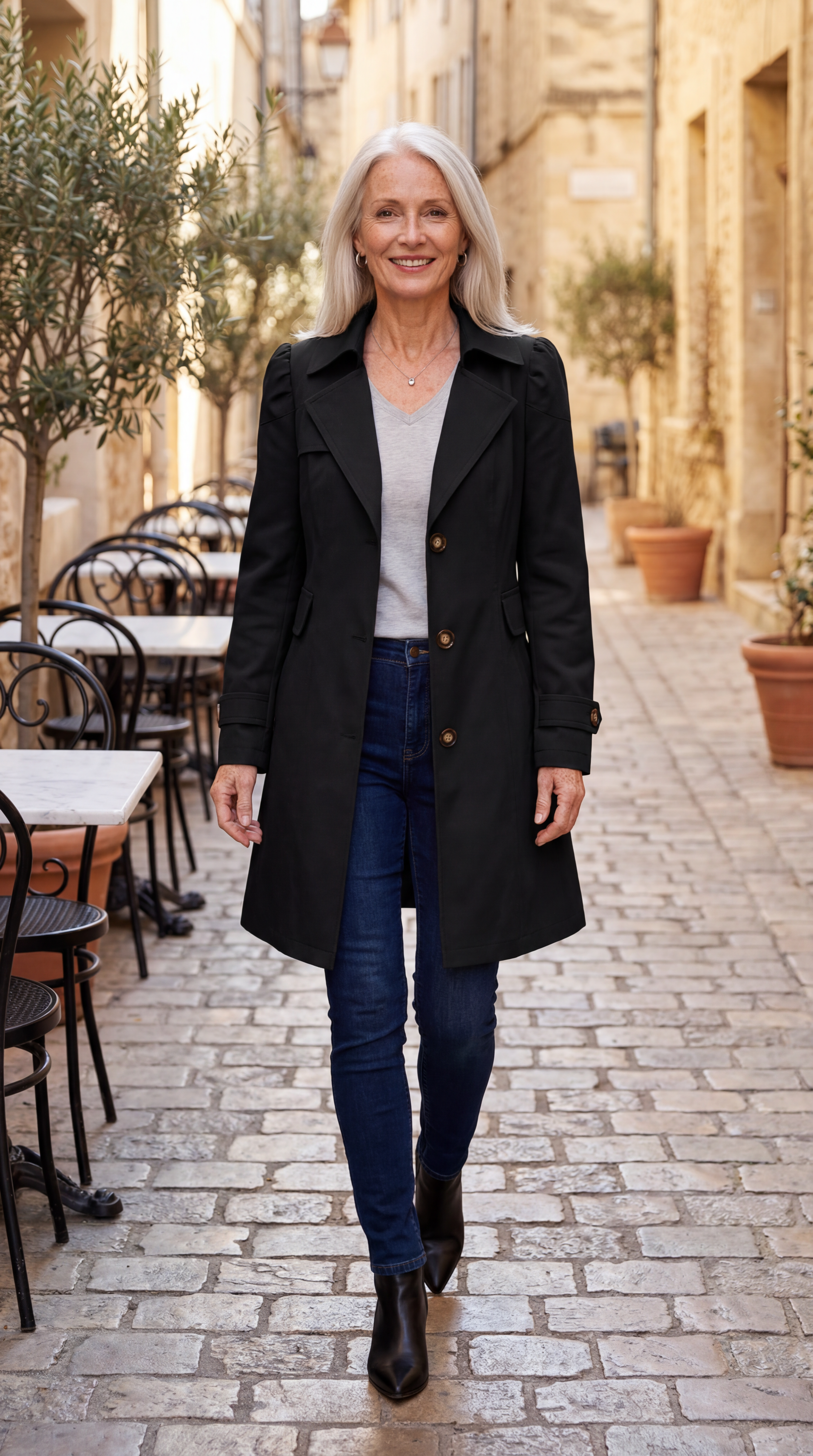 Glyorae™ - Manteau trench femme élégant coupe ajustée style classique intemporel