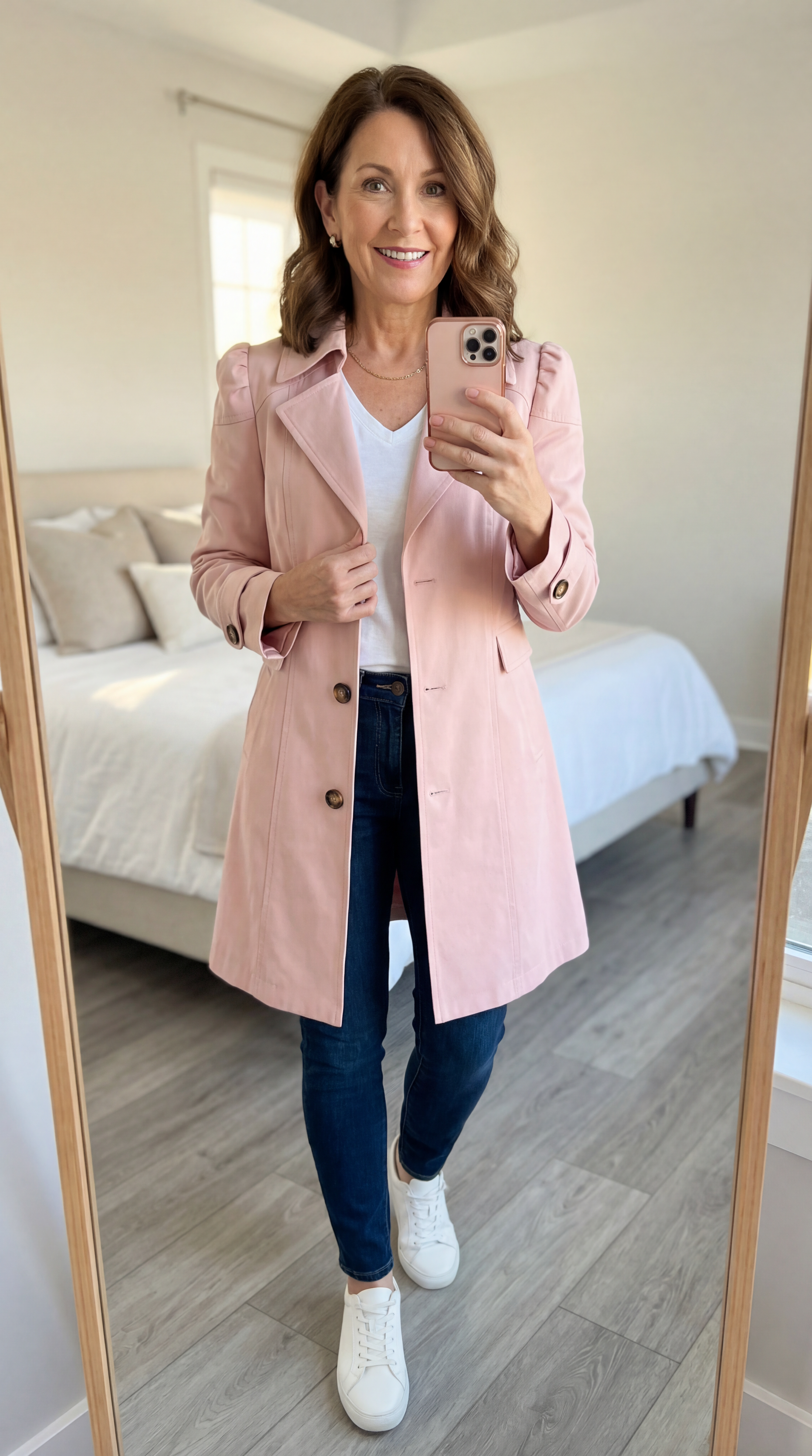 Glyorae™ - Manteau trench femme élégant coupe ajustée style classique intemporel