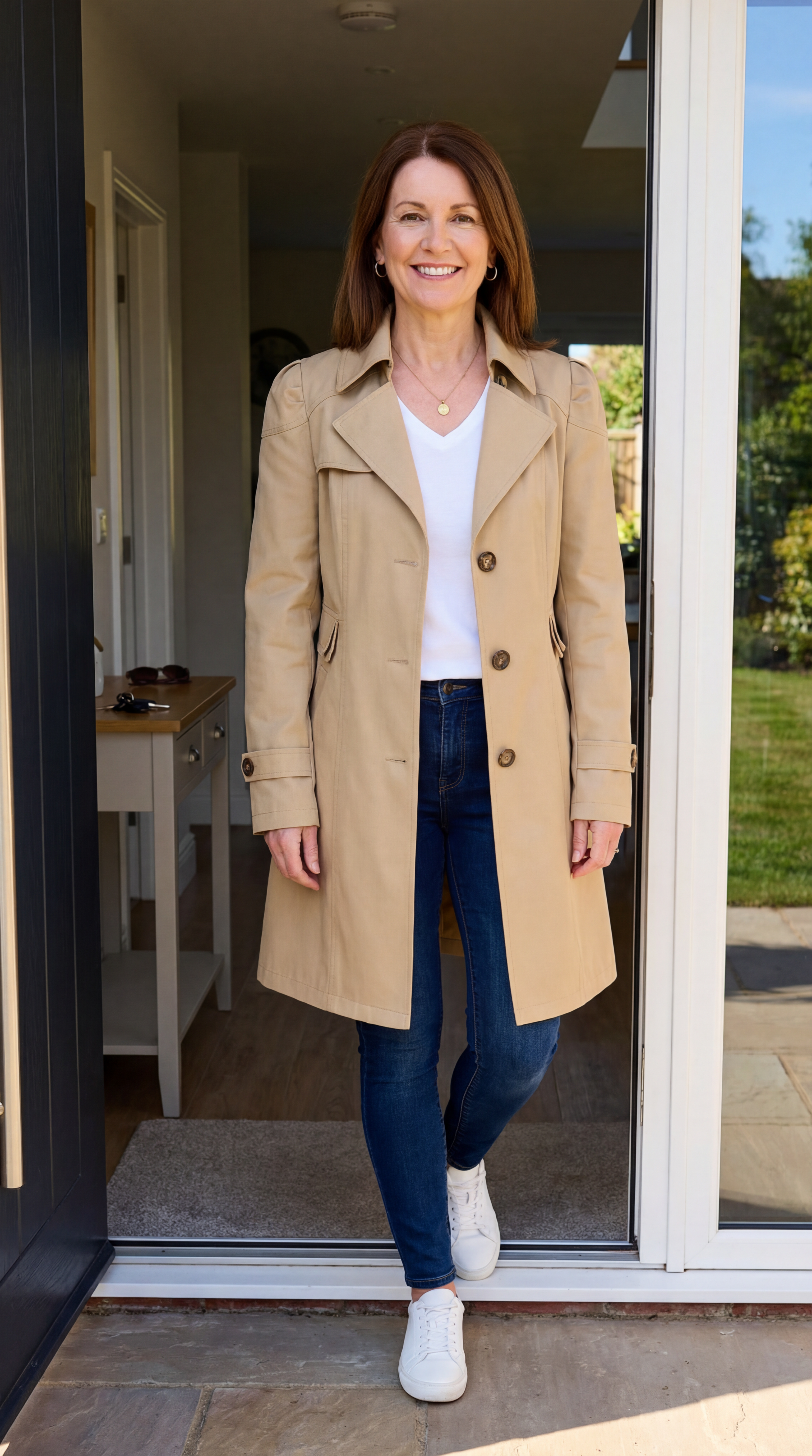 Glyorae™ - Manteau trench femme élégant coupe ajustée style classique intemporel