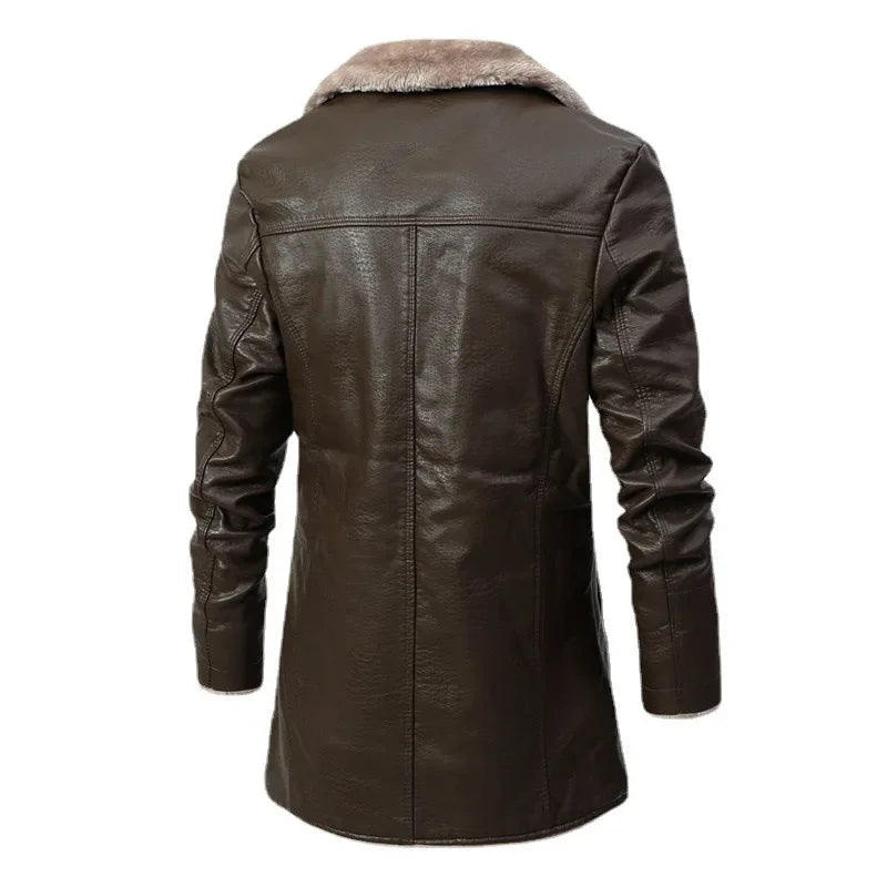 Tess - Manteau Élégant en Laine avec Col Mao en Fausse Fourrure