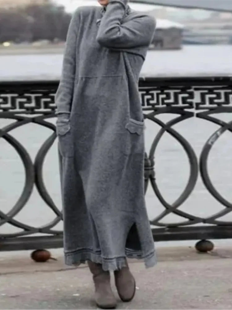 Delphine™ - Robe longue en velours décontractée et chaude