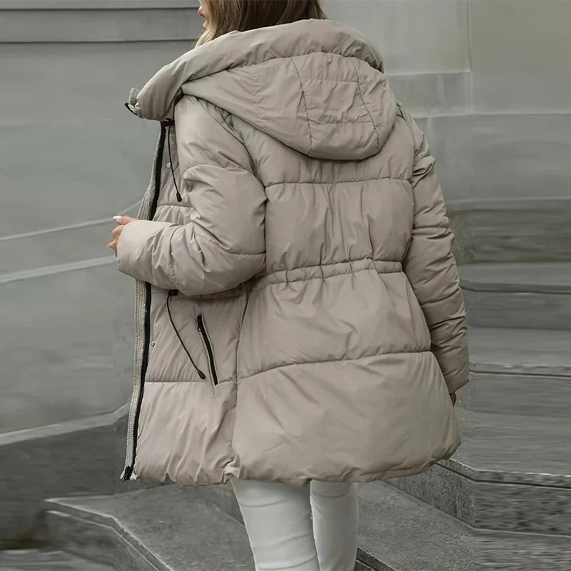 Florianne - Veste D’Hiver Élégante En Coton Avec Capuche Vintage