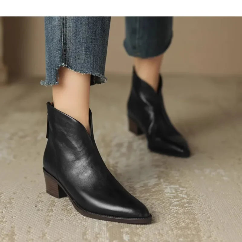 Lorine™ - Bottines Chelsea en Cuir Chic et Confort