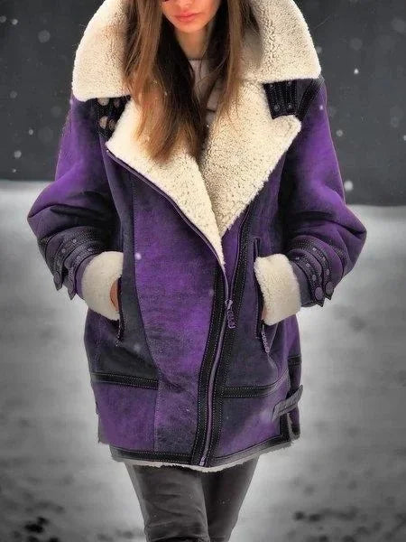 Briseline - Veste d’Hiver Doublée en Simili Cuir