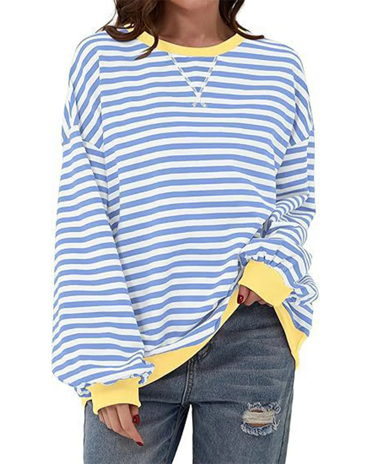 Maribel™ - Sweatshirts à Rayures Color Block Femme