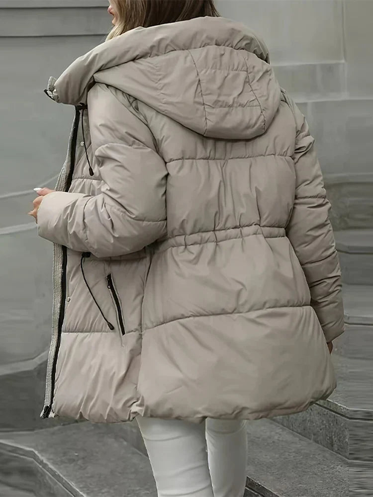 Florianne - Veste D’Hiver Élégante En Coton Avec Capuche Vintage