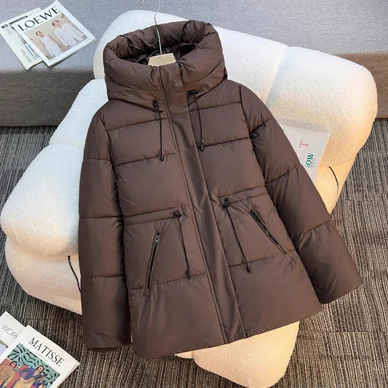 Florianne - Veste D’Hiver Élégante En Coton Avec Capuche Vintage