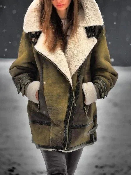 Briseline - Veste d’Hiver Doublée en Simili Cuir