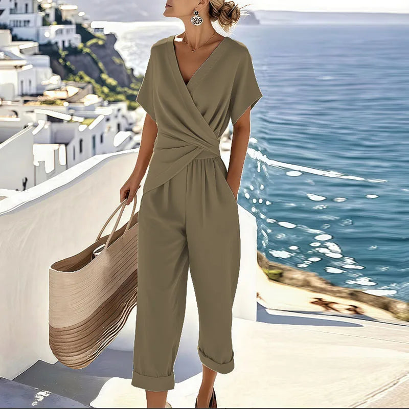 Liorine™ -  Ensemble deux pièces chic drapé pour femme