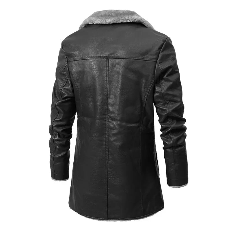 Tess - Manteau Élégant en Laine avec Col Mao en Fausse Fourrure