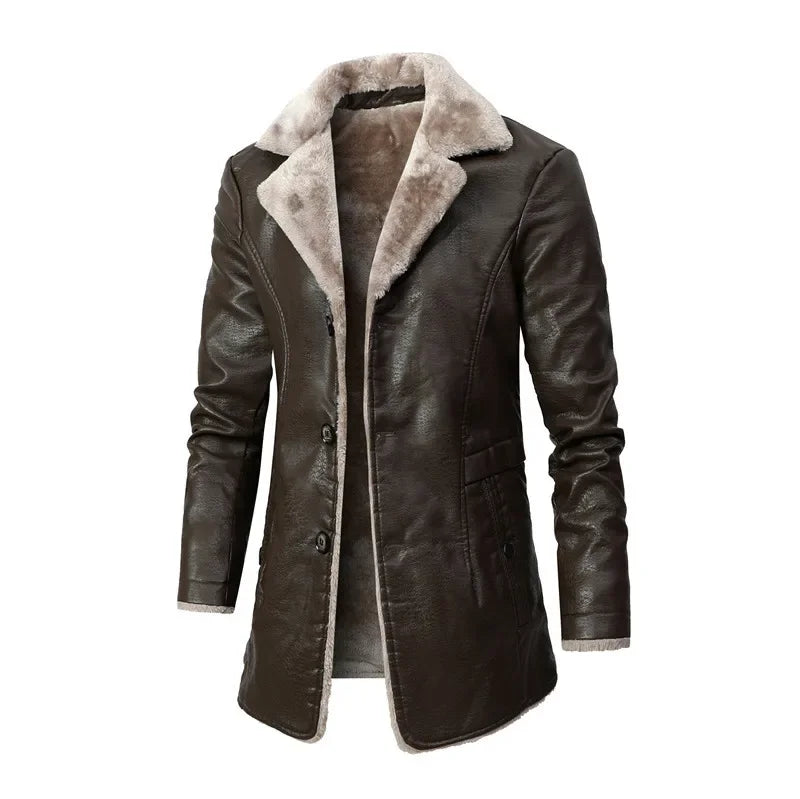Tess - Manteau Élégant en Laine avec Col Mao en Fausse Fourrure