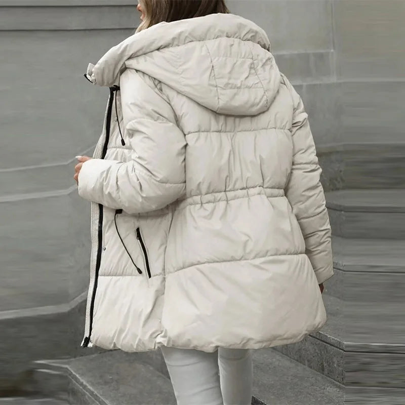 Florianne - Veste D’Hiver Élégante En Coton Avec Capuche Vintage
