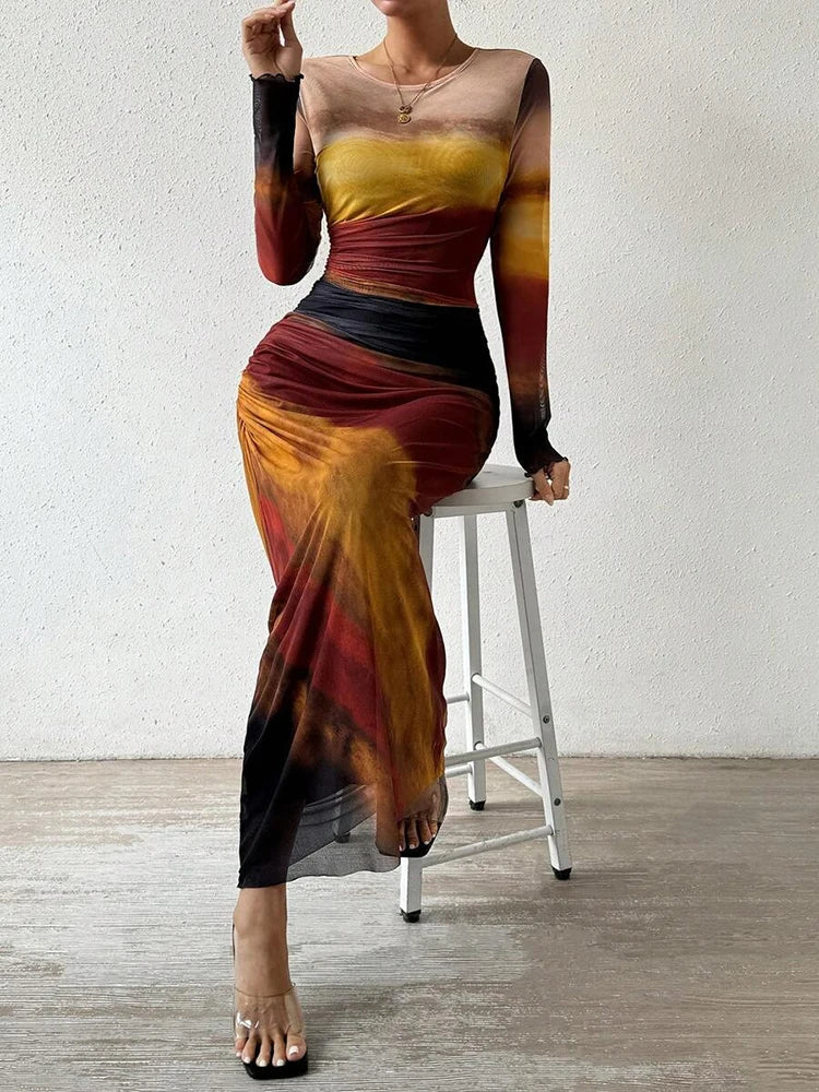 Lunette™ - Robe Maxi Ajustée à Imprimé Floral