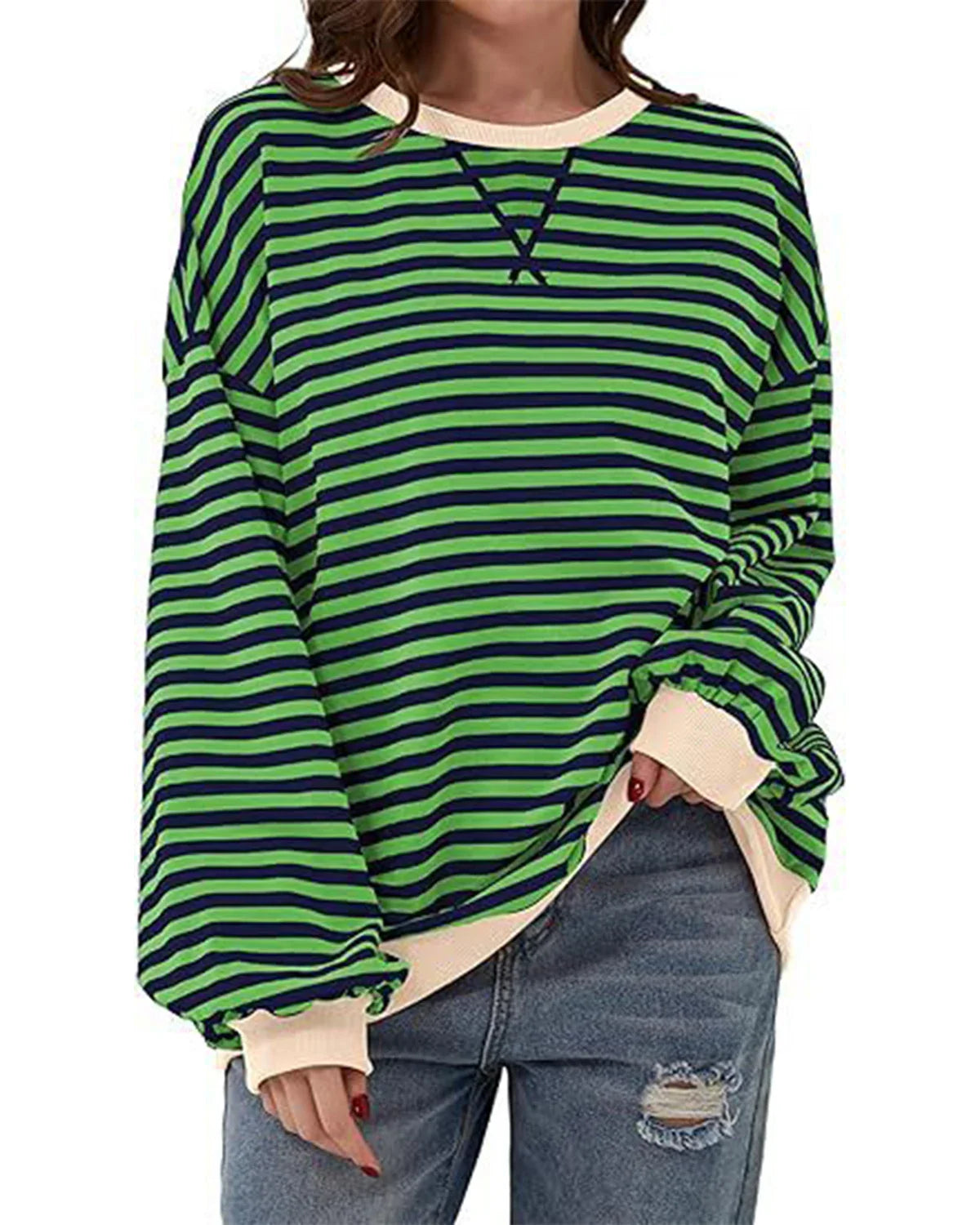 Maribel™ - Sweatshirts à Rayures Color Block Femme