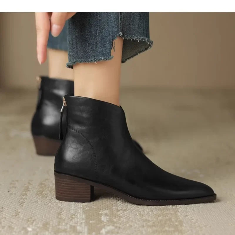 Lorine™ - Bottines Chelsea en Cuir Chic et Confort