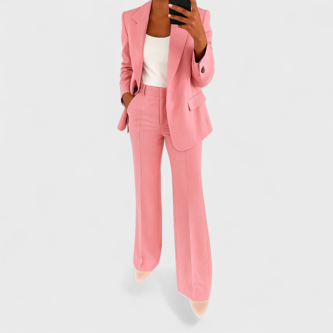 Marlou - Ensemble femme tailleur avec blazer et pantalon large