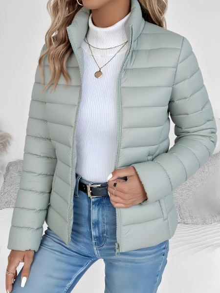 Noxira™ - Veste Femme Matelassée Légère Coupe Ajustée Col Montant Printemps
