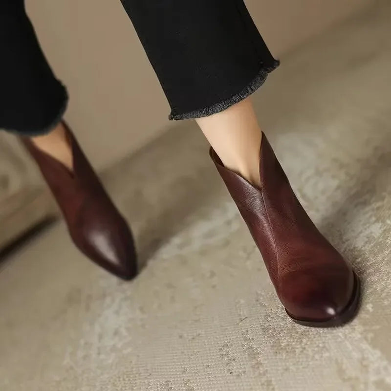 Lorine™ - Bottines Chelsea en Cuir Chic et Confort